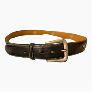 Men’s Brooks Brothers Brown Leather Diamond Accents Belt 42”